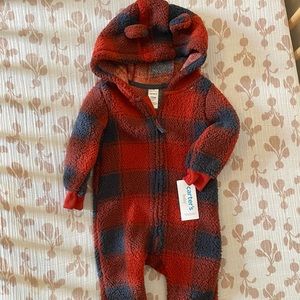 NWT- Plaid Fleece Infant/Toddler Winter Suit -12M